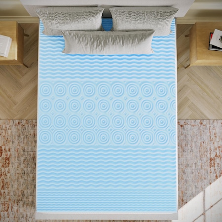 Flash Furniture Capri Comfortable Sleep 2 Inch Cooling Gel Infused 5-Zone Full Memory Foam Mattress Topper HLC-5ZONE-FULL-2-GG